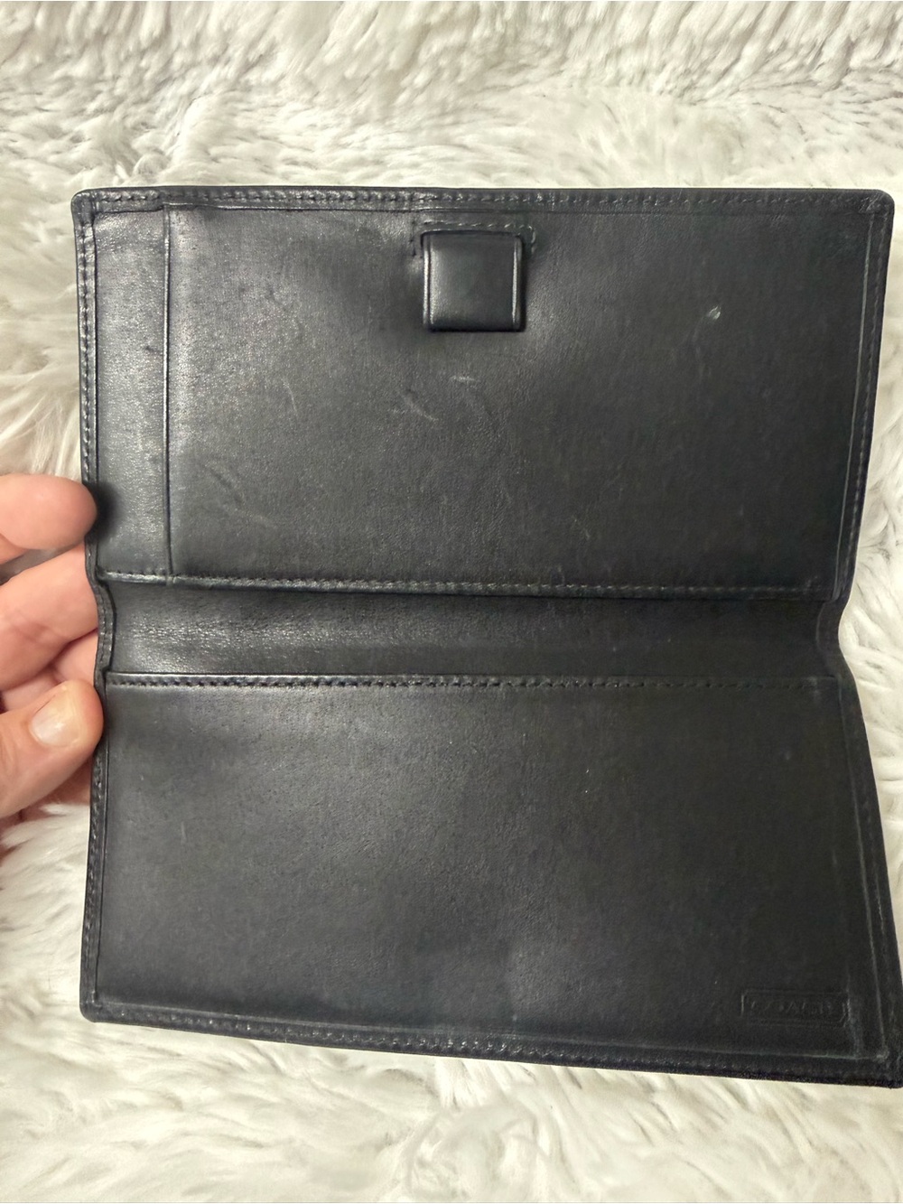 Coach Black Signature Pattern Checkbook Case - Picture 3 of 3